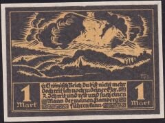Almanya 1 Mark Notgeld 1921 Çil Filigranlı