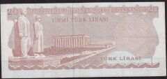 6.Emisyon 3.Tertip 20 Lira F26 834528 Çok Temiz+
