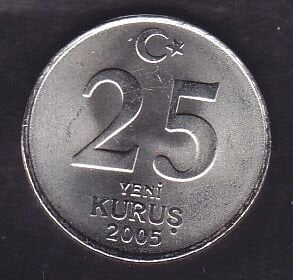 2005 Yılı 25 Yeni Kuruş Çil