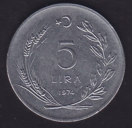 1974 Yılı 5 Lira
