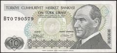7.Emisyon 1.Tertip 10 Lira B70 790579 Çok Çok Temiz+