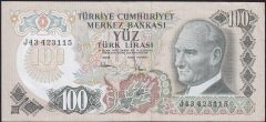 6.Emisyon 3.Tertip 100 Lira J43 423115 Çok Çok Temiz+