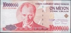 7.Emisyon 10 000 000 Lira D19 955046 Çok Temiz+