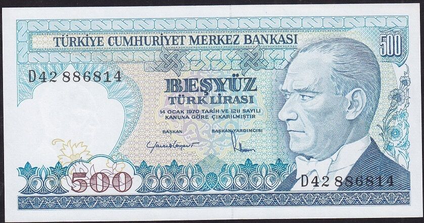 7.Emisyon 2.Tertip 500 Lira D42 886814 Çilaltı Çil