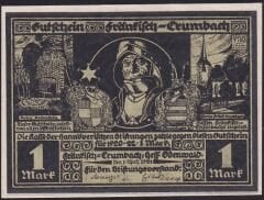 Almanya 1 Mark Notgeld 1921 Çil Filigranlı