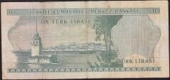 6.Emisyon 1.Tertip 10 Lira B62 222678 Çok Temiz