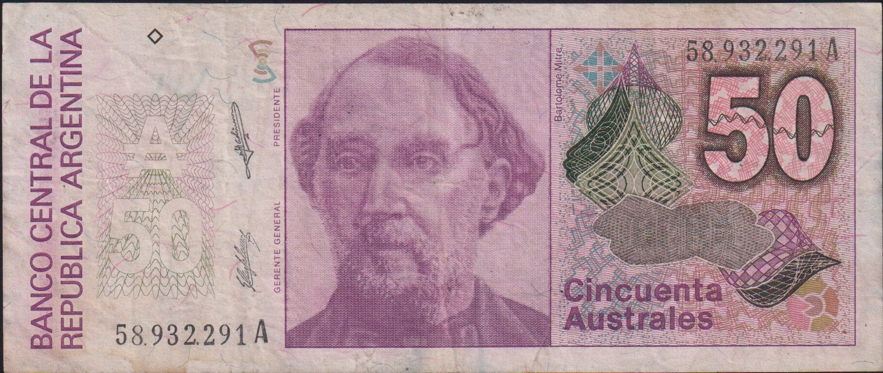 Arjantin 50 Australes 1986 - 1989 Çok Temiz Pick 326b