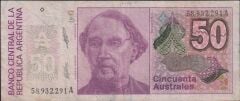 Arjantin 50 Australes 1986 - 1989 Çok Temiz Pick 326b