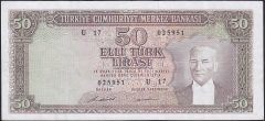 5.EMİSYON 7.TERTİP 50 LİRA U17 025951 ÇOK TEMİZ