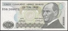 7.Emisyon 1.Tertip 10 Lira B58 268671 Çilaltı
