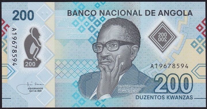 Angola 200 Kwanzas 2020 Çil Pick 160 Polimer A Serisi