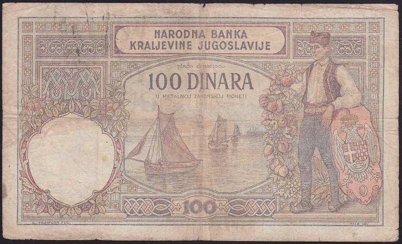 YUGOSLAVYA 100 DİNAR 1929 TEMİZ