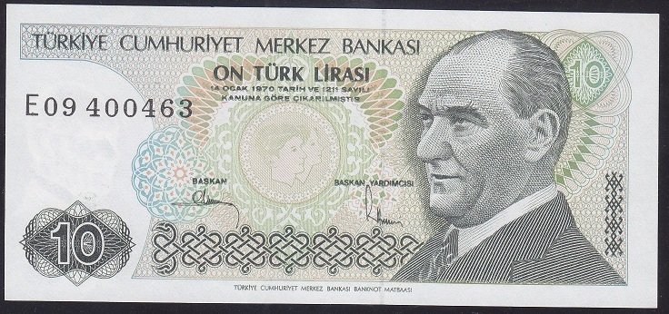 7.EMİSYON 2.TERTİP 10 LİRA E09 400463 ÇİL