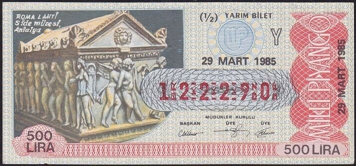 1985 29 Mart Yarım Bilet - Y Serisi