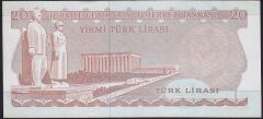 6.Emisyon 3.Tertip 20 Lira F22 777084 Çilaltı Çil