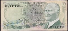 6.Emisyon 1.Tertip 10 Lira B60 147160 Çok Temiz+