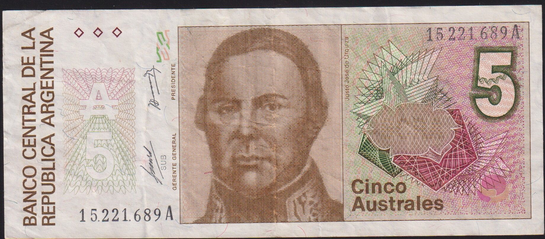 Arjantin 5 Australes 1985 - 1989 Çok Temiz+ Pick 324a