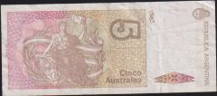 Arjantin 5 Australes 1985 - 1989 Çok Temiz+ Pick 324a