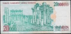 7.Emisyon 20 000 000 Lira F90 095004 Çok Temiz+