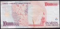 7.Emisyon 10 000 000 Lira D16 022153 Çok Temiz