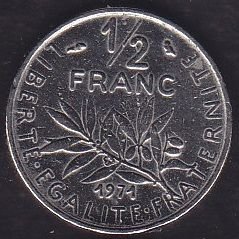 Fransa 1/2 Frank 1971