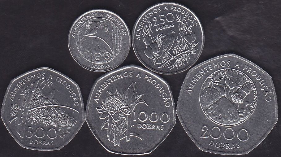 Saint Thomas And Principe 5 Adet Madeni Para Seti 1997 Çil