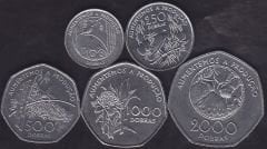 Saint Thomas And Principe 5 Adet Madeni Para Seti 1997 Çil