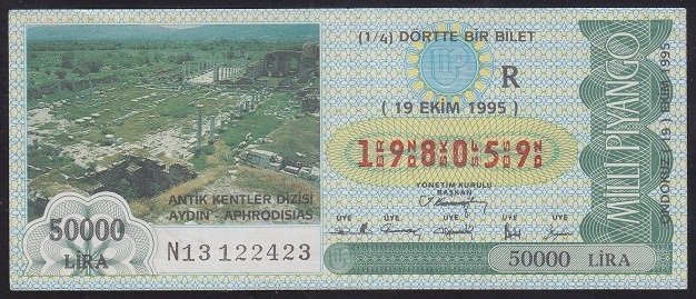 1995 19 EKİM ÇEYREK BİLET
