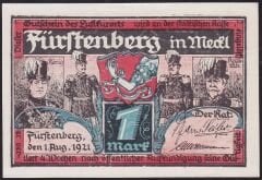 Almanya 1 Mark Notgeld 1921 Çil Filigranlı