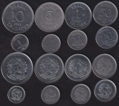 Brezilya 8 Farklı Madeni Para Seti 1986 -1988 Çil