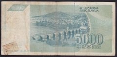 YUGOSLAVYA 5000 DİNAR 1992 TEMİZ