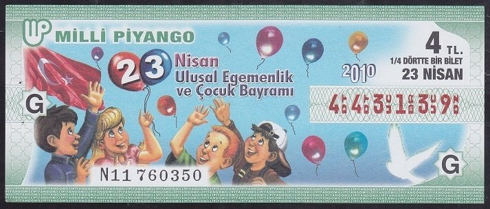 2010 23 NİSAN ÇEYREK BİLET - G SERİSİ