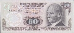 6.Emisyon 2.Tertip 50 Lira I85 643396 Çil