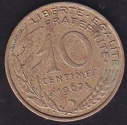 Fransa 10 Centimes 1967