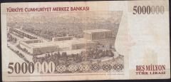 7.Emisyon 5 000 000 Lira F88 191994 Çok Temiz