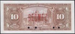4.Emisyon 2.Tertip 10 Lira A1 00000 Specimen Geçmez Damgalı Çil