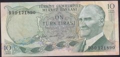 6.EMİSYON 1.TERTİP 10 LİRA D50 121890 ÇOK TEMİZ +