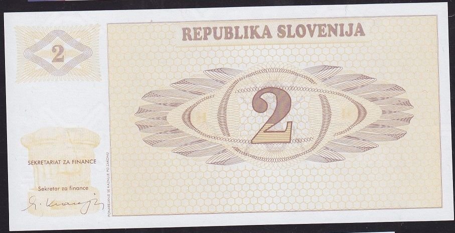 Slovenya 2 Tolarjev 1990 Çil Pick 2