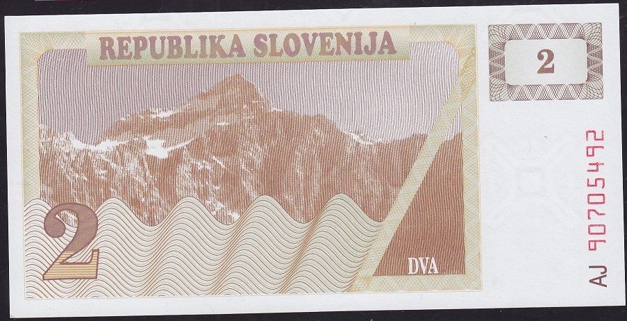 Slovenya 2 Tolarjev 1990 Çil Pick 2