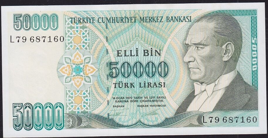 7.Emisyon 2.Tertip 50000 Lira L79 687160 Çilaltı