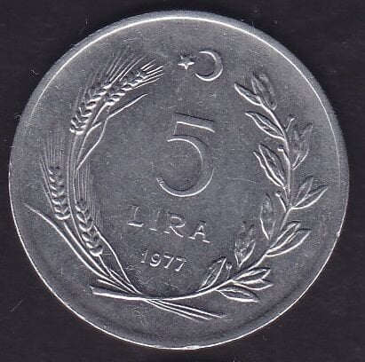 1977 Yılı 5 Lira