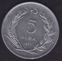 1977 Yılı 5 Lira