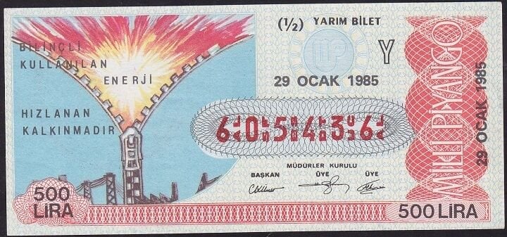 1985 29 Ocak Yarım Bilet - Y Serisi