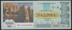 1993 9 OCAK ÇEYREK BİLET U-A SERİSİ