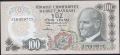6.Emisyon 3.Tertip 100 Lira J38 439723 Çilaltı Çil