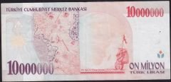 7.Emisyon 10 000 000 Lira D14 756873 Çok Temiz+