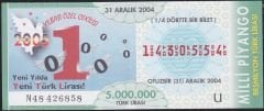2004 31 Aralık Çeyrek Bilet - U Serisi