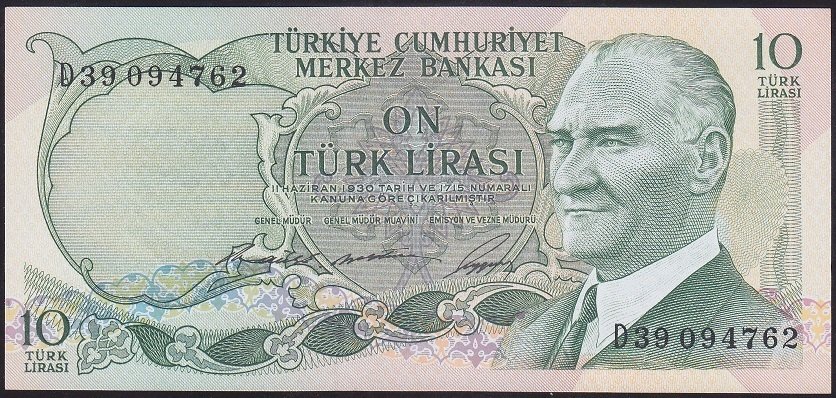 6.EMİSYON 1.TERTİP 10 LİRA D39 094762 ÇİLALTI