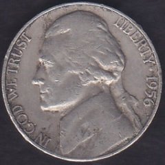 AMERİKA 5 CENT 1956