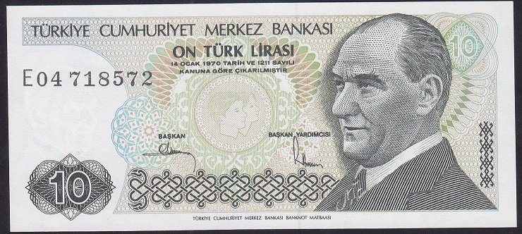 7.EMİSYON 2.TERTİP 10 LİRA E04 718572 ÇİL